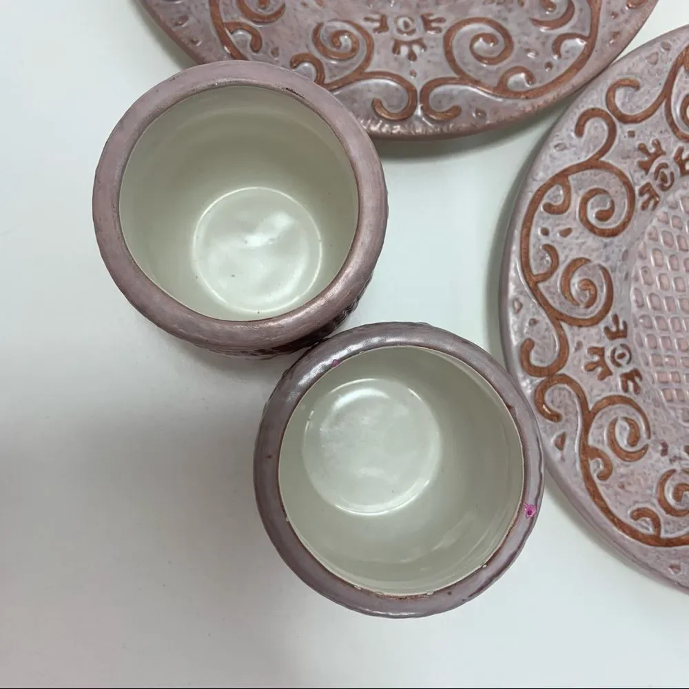 Ceramic Pair of Yankee Candle tea light holders